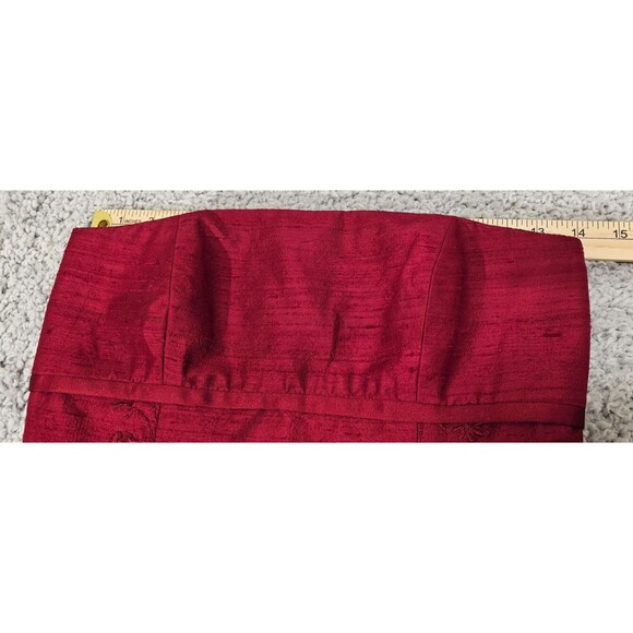 Vtg Nicole Miller Womens Silk Pencil Dress 90s Strapless Empire Red NWT Size 2 - Picture 13 of 16